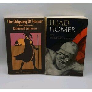 Richard Lattimore The Odyssey of Homer and The Iliad of Homer Paperback Books